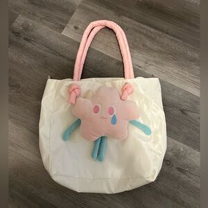 Cute Cloud Tote Bag with Pink Handles